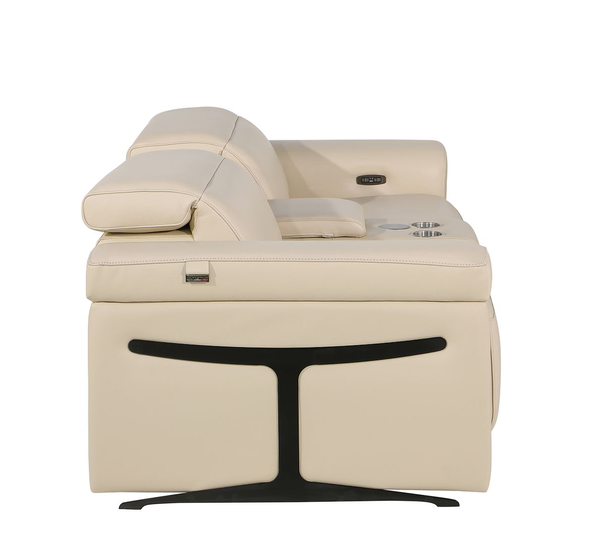 1126 Divanitalia 3-Piece Modular Power Reclining Loveseat in Top Grain Italian Leather with 2 Power Recliners & Power Headrests