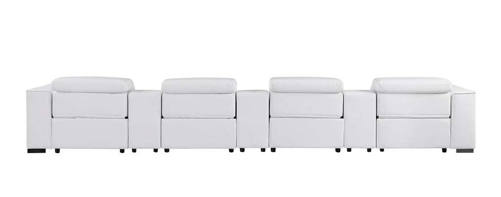 1208 7 Piece Leather Sofa with 4 Power Recliners and Power Headrests - White - SKU 1208-WHITE-S-7.4-HT - view 7