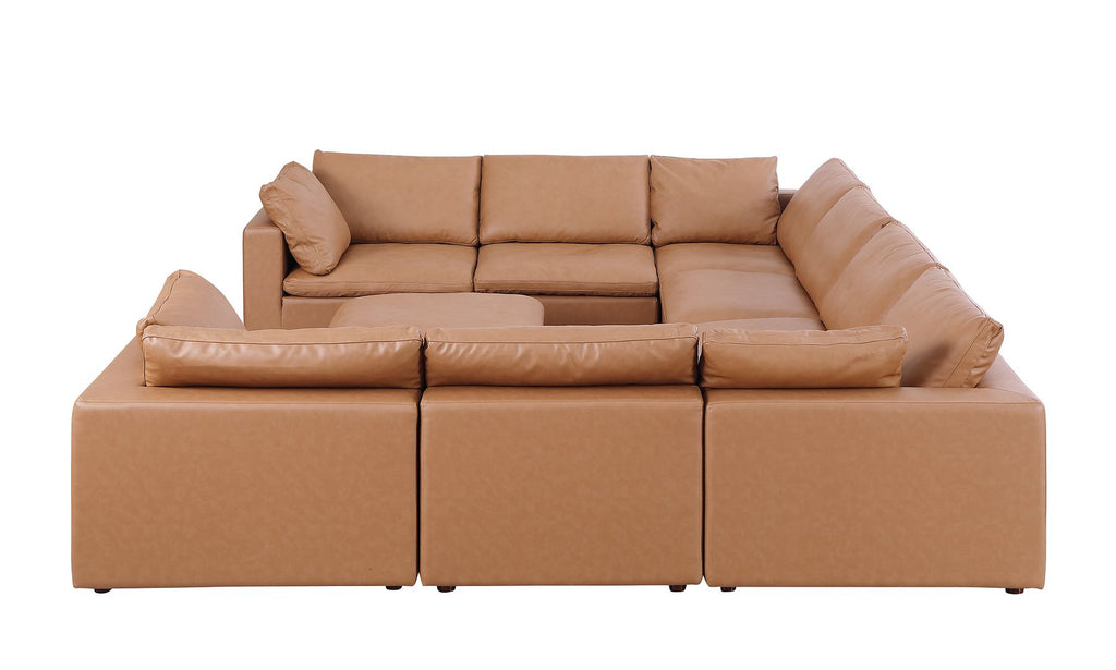 1100 Divanitalia 9-Piece U-Shaped Sectional Sofa in Top-grain Italian Leather