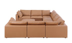 1100 Divanitalia 9-Piece U-Shaped Sectional Sofa in Top-grain Italian Leather