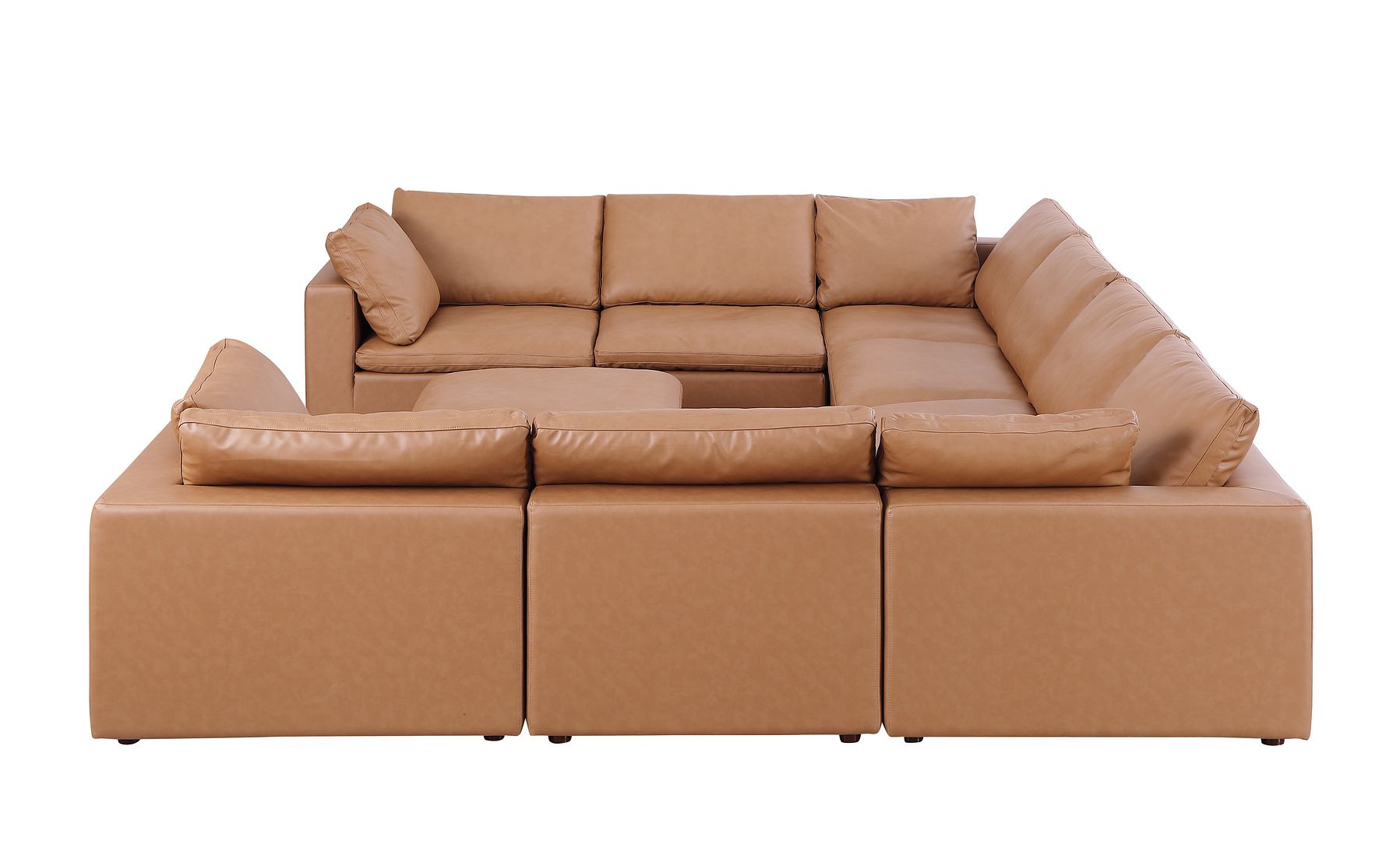 1100 Divanitalia 9-Piece U-Shaped Sectional Sofa in Top-grain Italian Leather
