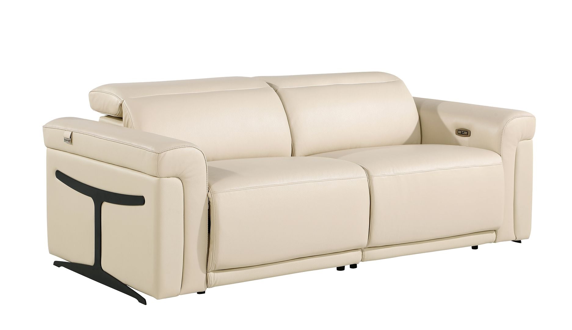1126 Divanitalia Power Reclining Sofa in Top Grain Italian Leather with 2 Power Recliners & Power Headrests