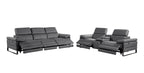 1246 Divanitalia Modular Power Triple Reclining Sofa and Console Loveseat Set with Power Headrests - Top Grain Italian Leather - Dark Grey - SKU 1246-DK-GREY-6.5-HT-2PC - view 4