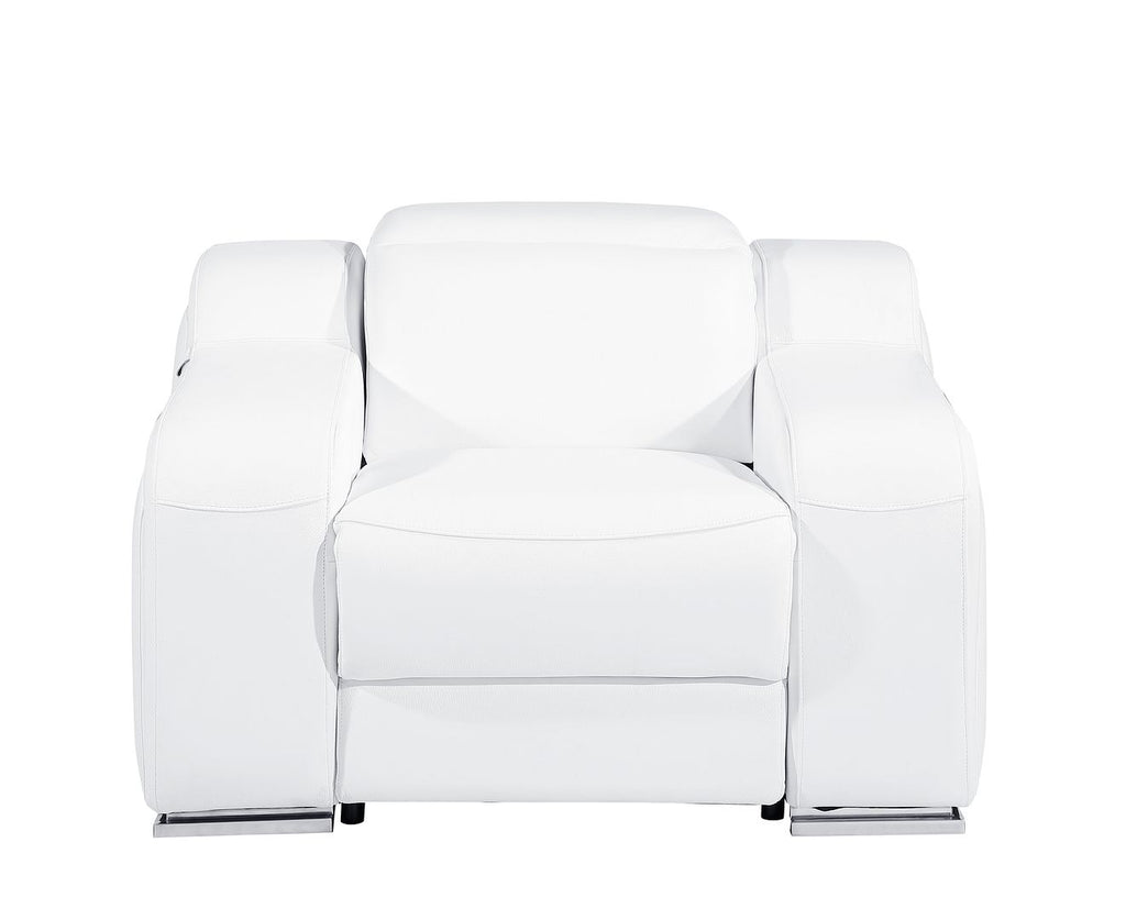 1116 Divanitalia 6-Piece Modular Power Reclining Sofa, Loveseat & Chair Set in Top Grain Italian Leather with 6 Power Recliners & Power Headrests - White - SKU 1116-WHITE-6.6-HT-3PC - view 11