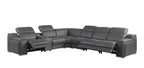 1116 Divanitalia 7-Piece L-Shaped Sectional Sofa in Top Grain Italian Leather with 3 Power Recliners & Power Headrests - Dark Grey - SKU 1116-DK-GREY-7PC-3PWR-SECTIONAL- GROUP - view 3