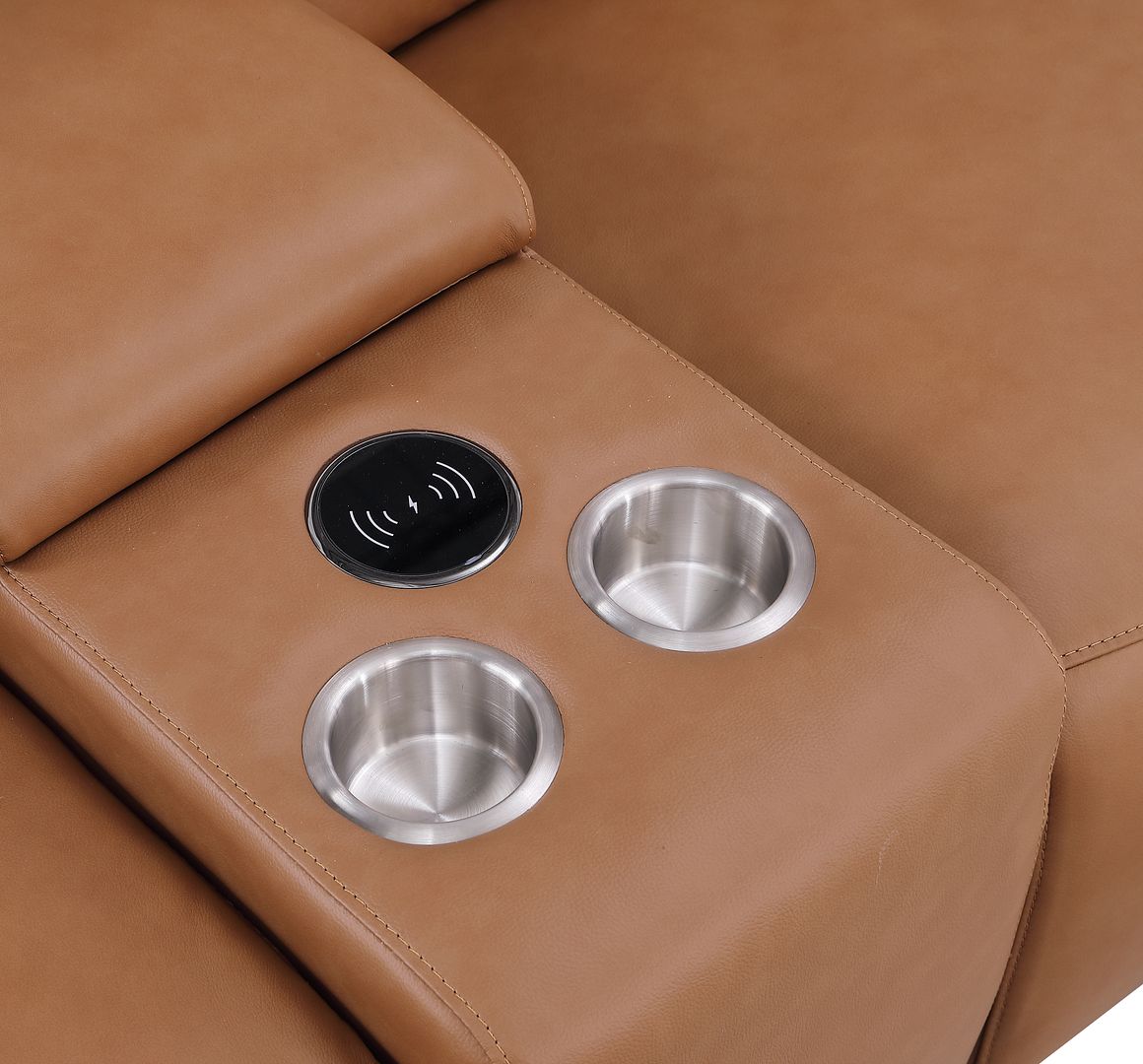 9762 Divanitalia 5-Piece Modular Power Reclining Sofa and Loveseat Set with 3 Power Recliners in Top Grain Italian Leather