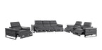 1246 Divanitalia Modular Power Triple Reclining Sofa, Console Loveseat, and Chair Set with Power Headrests - Top Grain Italian Leather - Dark Grey - SKU 1246-DK-GREY-7.6-HT-3PC - view 4