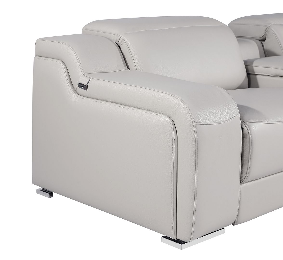 1116 Divanitalia 10-Piece U-Shaped Sectional Sofa in Top Grain Italian Leather with 4 Power Recliners & Power Headrests