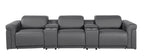 1126 Divanitalia 5-Piece Modular Power Reclining Sofa in Top Grain Italian Leather with 3 Power Recliners & Power Headrests