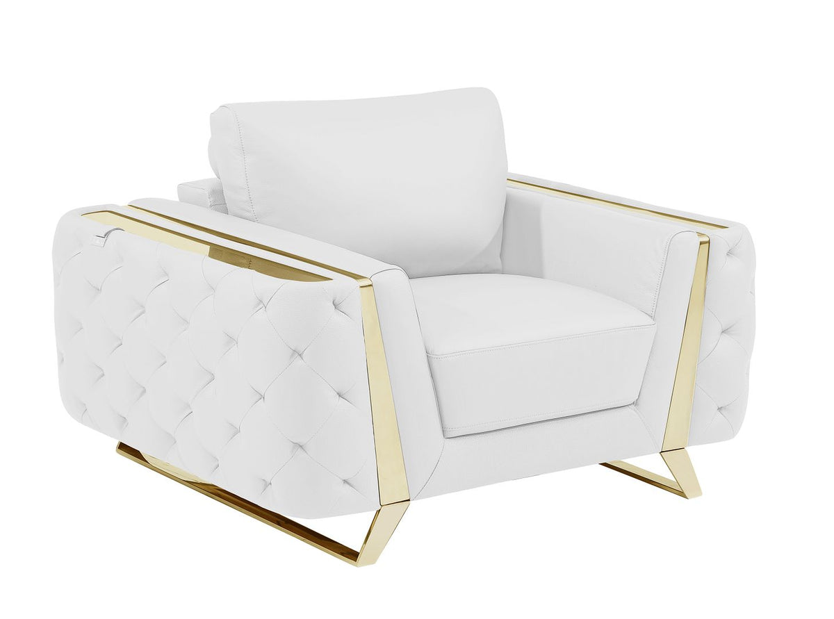 1050 Divanitalia Chair in Top-grain Italian Leather - White - SKU 1050-WHITE-CH - view 2
