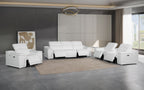 9762 Divanitalia 7-Piece Modular Power Reclining Sofa, Loveseat and Chair Set with 5 Power Recliners in Top Grain Italian Leather - White - SKU 9762-WHITE-7.5-HT-3PC - view 2