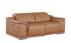 9762 Divanitalia 2-Piece Modular Power Reclining Console with 2 Power Recliners in Top Grain Italian Leather
