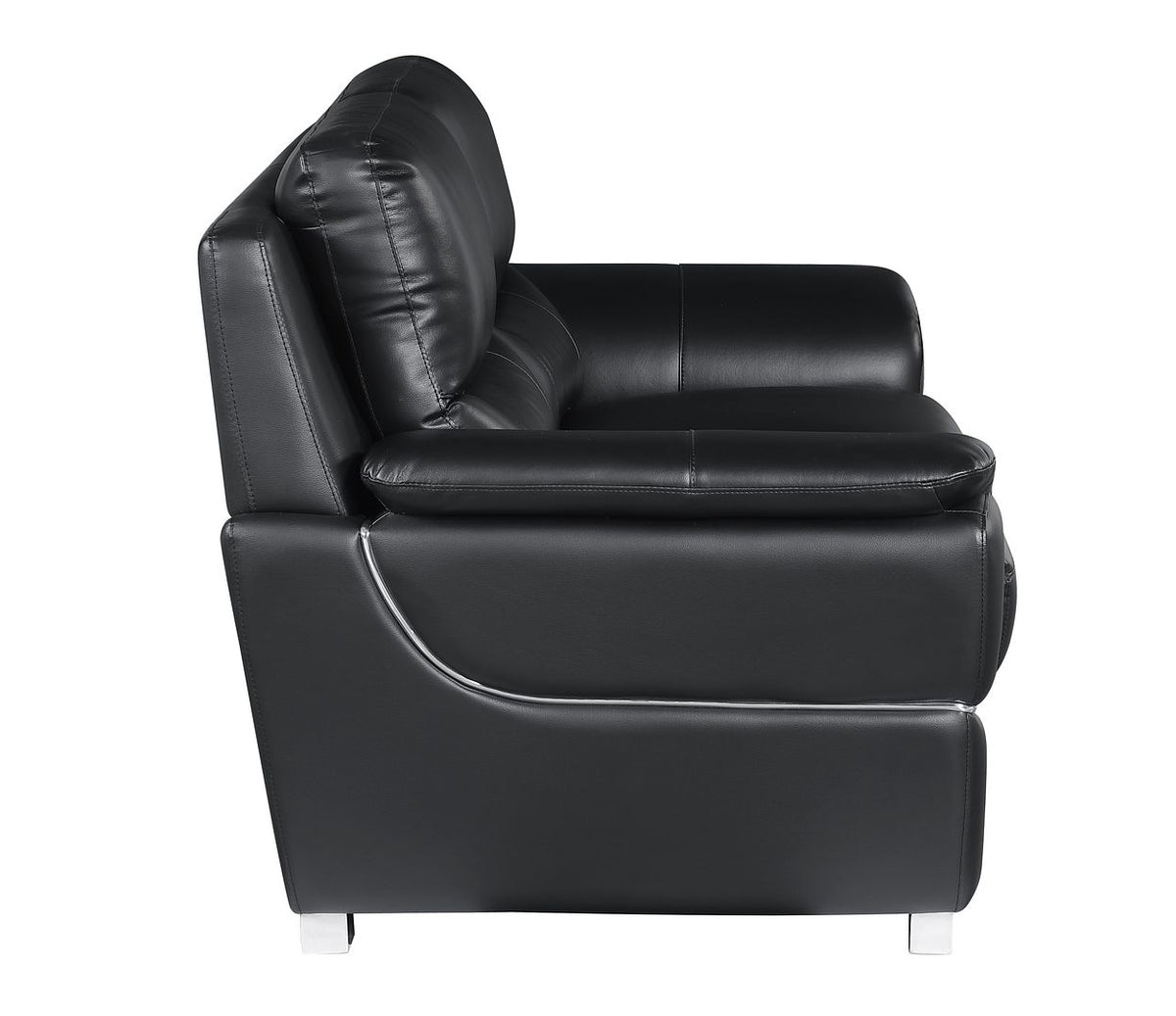 4572 Modern Genuine Leather Loveseat - Black - SKU 4572-L-BLACK - view 5