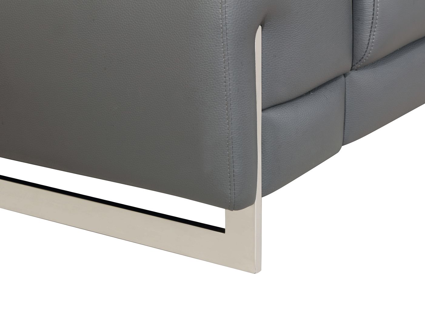 636 Divanitalia Light Gray Chair with Adjustable Headrest in Top-grain Italian Leather