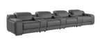 1116 Divanitalia 7-Piece Modular Power Reclining Sofa in Top Grain Italian Leather with 4 Power Recliners & Power Headrests - Dark Grey - SKU 1116-DK-GREY-S-7.4-HT - view 4