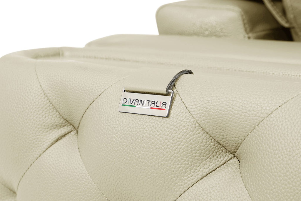 1050 Divanitalia 2-Piece Sofa Set in Top-grain Italian Leather - Beige - SKU 1050-BEIGE-3PC - view 13
