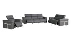 1126 Divanitalia 6-Piece Modular Power Reclining Sofa, Loveseat & Chair Set in Top Grain Italian Leather with 6 Power Recliners & Power Headrests - Dark Grey - SKU 1126-DK_GREY-6.6-HT-3PC - view 4