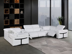 1126 Divanitalia 8-Piece U-Shaped Sectional Sofa in Top Grain Italian Leather with 4 Power Recliners & Power Headrests