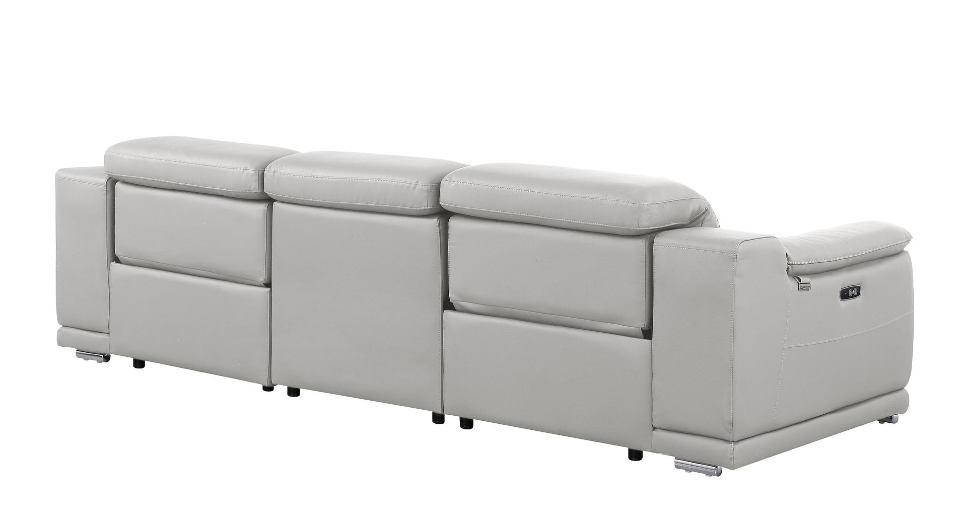 9762 Divanitalia 3-Piece Modular Power Reclining Sofa with 2 Power Recliners in Top Grain Italian Leather