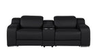 1116 Divanitalia 3-Piece Modular Power Reclining Console Loveseat in Top Grain Italian Leather with 2 Power Recliners & Power Headrests - Black - SKU 1116-BLACK-3.2-HT - view 3