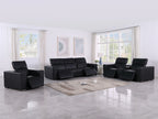 1208 Modular Leather Set with 5 Power Recliners & Power Headrests - Black - SKU 1208-BLACK-7.5-HT-3PC - view 2
