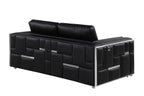 1130 Divanitalia Loveseat in Top-grain Italian Leather - Black - SKU 1130-BLACK-L - view 3