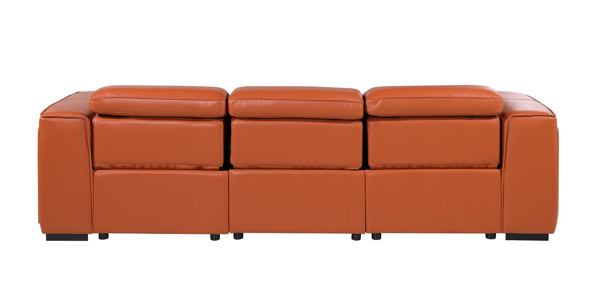 1224 Divanitalia 3-Piece Modular Power Reclining Sofa in Top Grain Italian Leather with 3 Power Recliners & Power Headrests - Camel - SKU 1224-CAMEL-3.3-HT - view 7