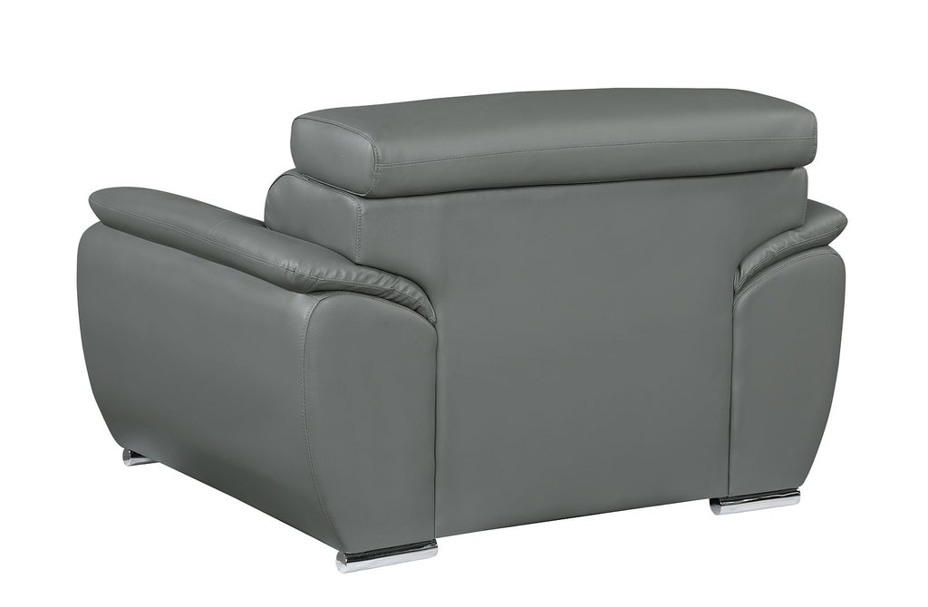 4571 Modern Genuine Leather Chair - Dark Grey - SKU 4571-CH-GREY - view 3