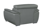 4571 Modern Genuine Leather Chair - Dark Grey - SKU 4571-CH-GREY - view 3