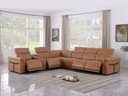 1126 Divanitalia 7-Piece L-Shaped Sectional Sofa in Top Grain Italian Leather with 4 Power Recliners & Power Headrests - Cognac - SKU 1126-COGNAC-SEC-7PC-4PWR-SECTIONAL-GROUP - view 2