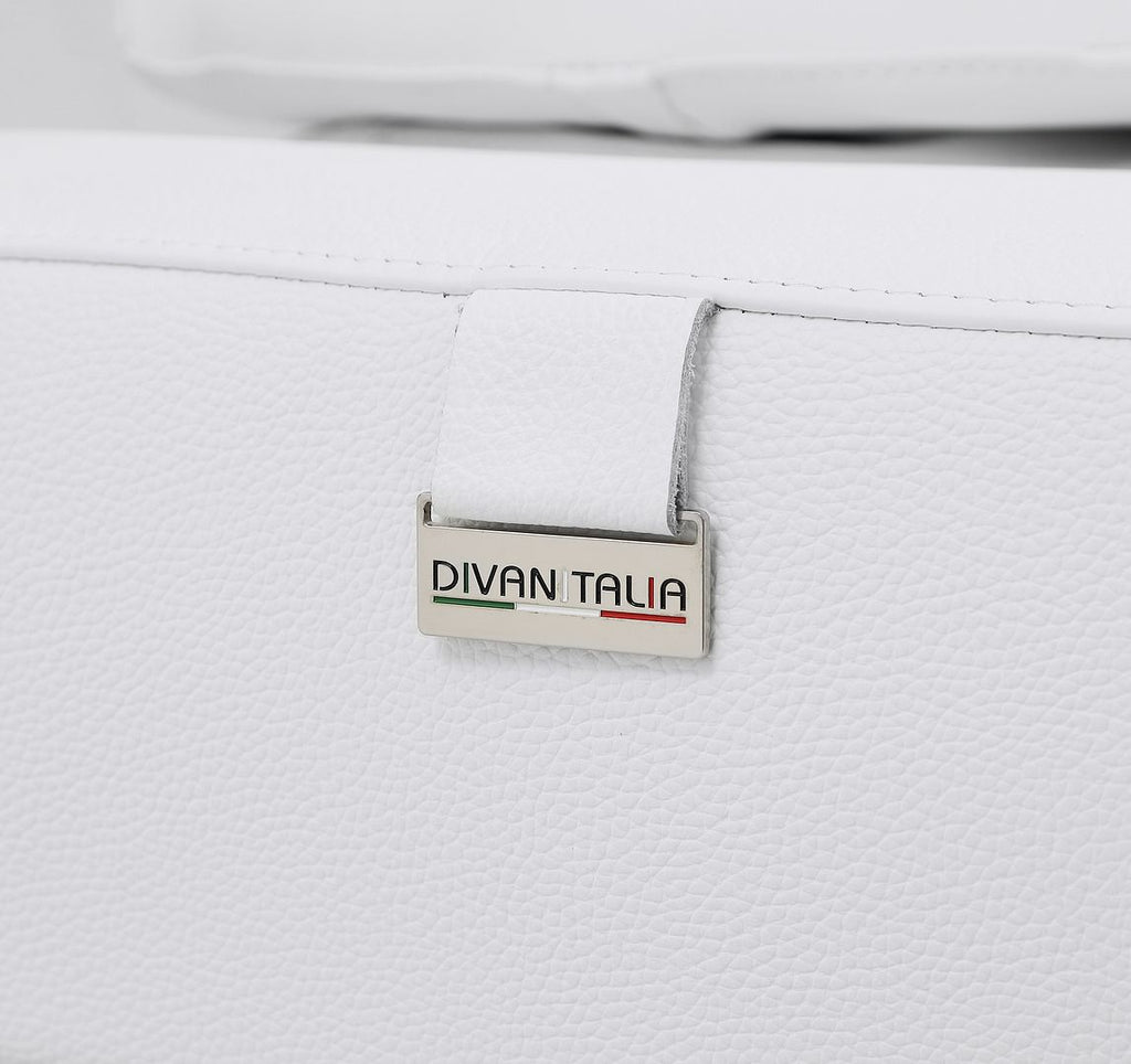 990 Divanitalia Power Reclining Sofa with Power Headrest in Top-grain Italian Leather - White - SKU 990-WHITE-S - view 8