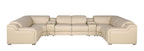 1116 Divanitalia 10-Piece U-Shaped Sectional Sofa in Top Grain Italian Leather with 4 Power Recliners & Power Headrests