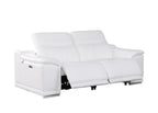 9762 Divanitalia 2-Piece Modular Power Reclining Console with 2 Power Recliners in Top Grain Italian Leather
