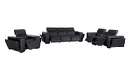1224 Divanitalia 7-Piece Modular Power Reclining Sofa, Loveseat & Chair Set in Top Grain Italian Leather with 6 Power Recliners & Power Headrests - Black - SKU 1224-BLACK-7.6-HT-3PC - view 4