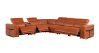 1126 Divanitalia 7-Piece L-Shaped Sectional Sofa in Top Grain Italian Leather with 4 Power Recliners & Power Headrests - Camel - SKU 1126-CAMEL-SEC-7PC-4PWR-SECTIONAL - GROUP - view 3