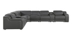 1116 Divanitalia 8-Piece L-Shaped Sectional Sofa in Top Grain Italian Leather with 3 Power Recliners & Power Headrests - Dark Grey - SKU 1116-DK-GREY-8PC-3PWR-SECTIONAL- GROUP - view 4