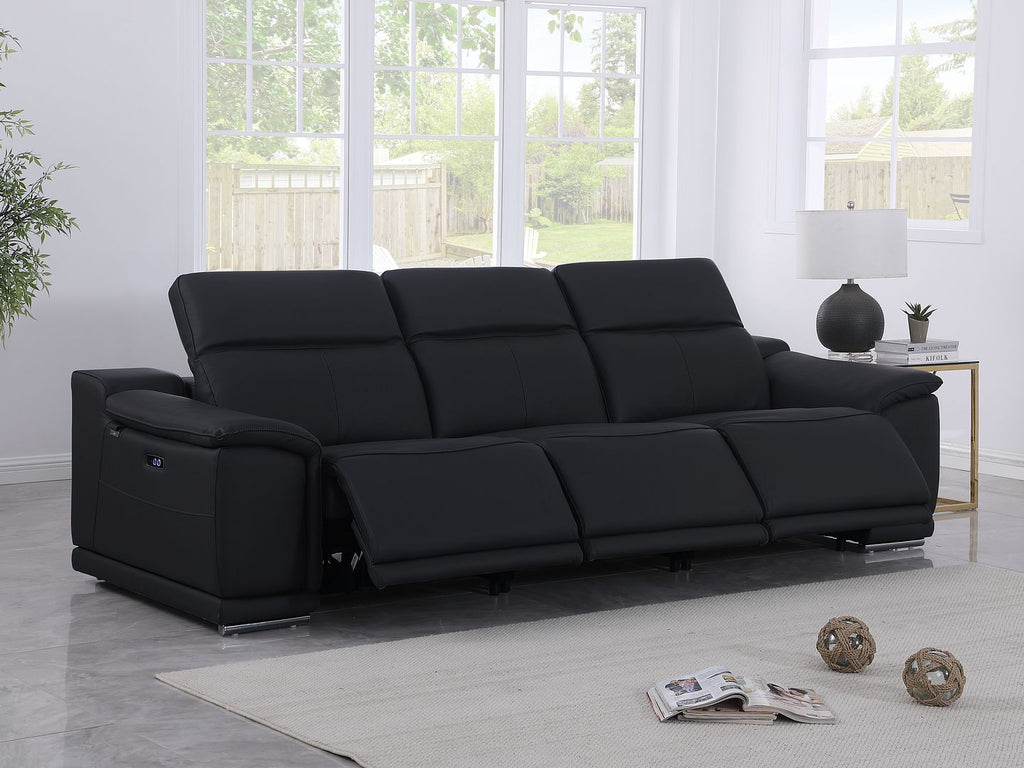 9762 Divanitalia 3-Piece Modular Power Reclining Sofa with 3 Power Recliners in Top Grain Italian Leather
