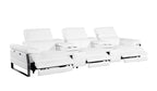 1246 Divanitalia Modular Power Reclining Dual Console Sofa and Console Loveseat Set with Power Headrests - Top Grain Italian Leather - White - SKU 1246-WHITE-8.5-HT-2PC - view 7