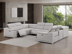 2679 8-Piece U-Shaped Power Reclining Sectional Sofa in Genuine Leather - 4 Recliners