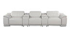 9762 Divanitalia 5-Piece Modular Power Reclining Sofa and Loveseat Set with 3 Power Recliners in Top Grain Italian Leather