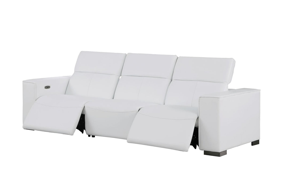 1208 Modular Leather Set with 5 Power Recliners & Power Headrests - White - SKU 1208-WHITE-7.5-HT-3PC - view 6