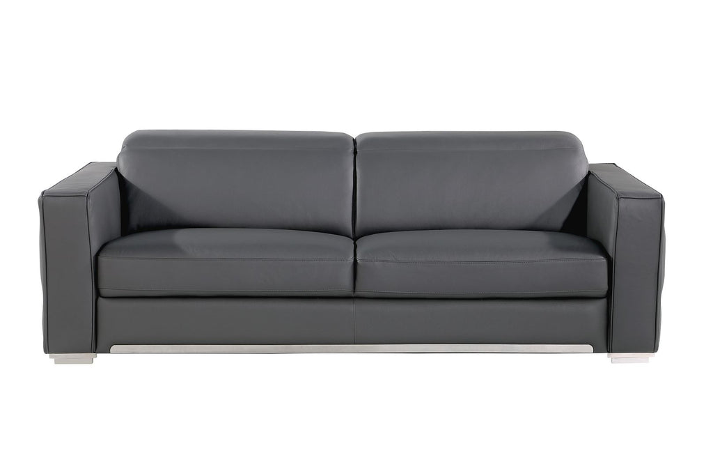 1120 Divanitalia Sofa with Adjustable Headrest in Top-grain Italian Leather - Dark Gray