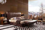 Queent Temptation Caesar Italian Classical Design Leather Platform King Bed