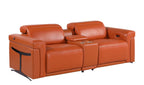 1126 Divanitalia 3-Piece Modular Power Reclining Loveseat in Top Grain Italian Leather with 2 Power Recliners & Power Headrests