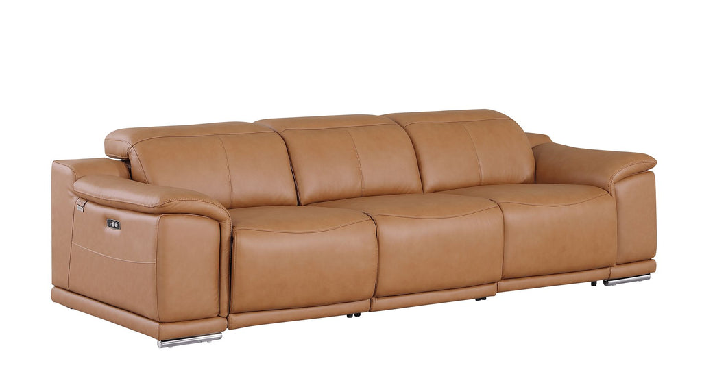 9762 Divanitalia 3-Piece Modular Power Reclining Sofa with 2 Power Recliners in Top Grain Italian Leather