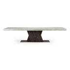 Cairo - Italian Modern Faux Marble & Pecan Elm Extendable Dining Table