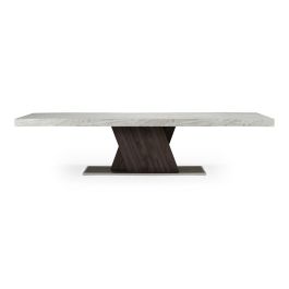 Cairo - Italian Modern Faux Marble & Pecan Elm Extendable Dining Table
