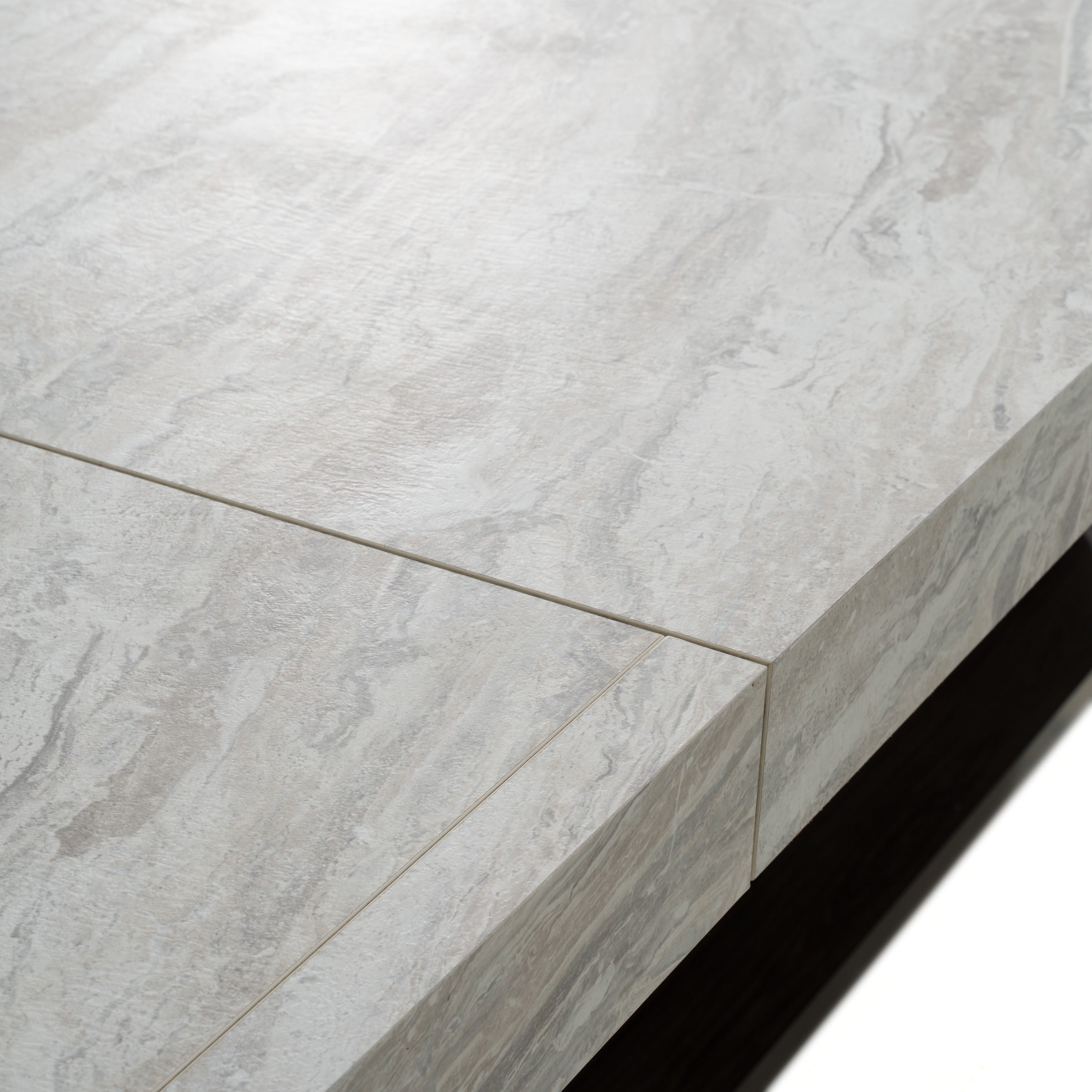 Cairo - Italian Modern Faux Marble & Pecan Elm Extendable Dining Table