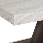 Cairo - Italian Modern Faux Marble & Pecan Elm Extendable Dining Table