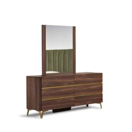 Calabria Modern Walnut Mirror